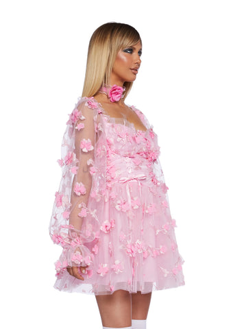 Heavenly Affair Babydoll Dress - Floral