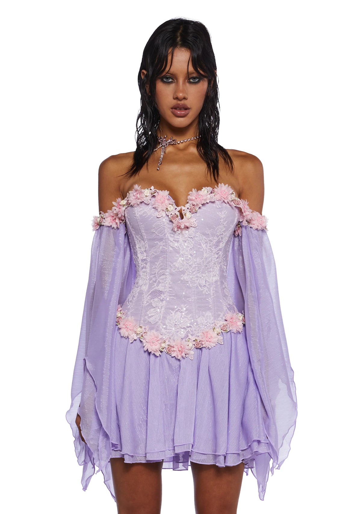Sparkling Enchantment Mini Dress - Purple