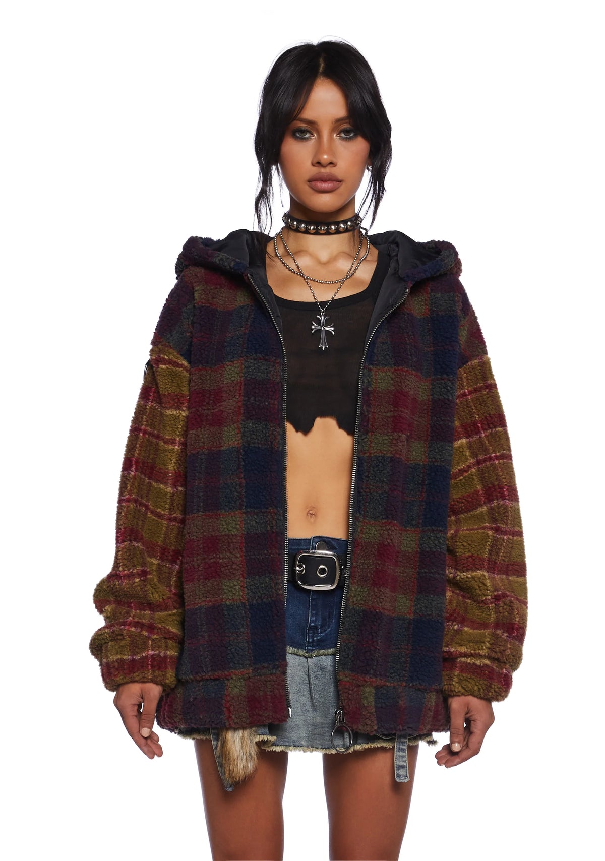 I Don’t Care Hooded Sherpa Jacket