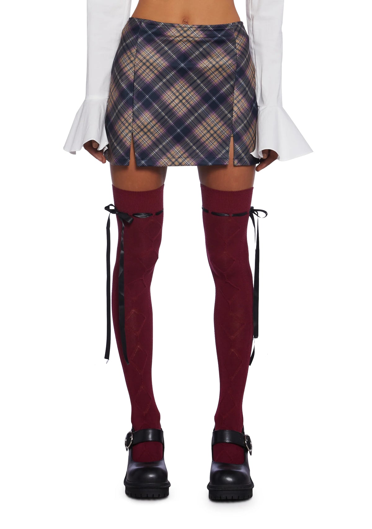 Under The Boardwalk Mini Skort - Plaid