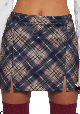 Under The Boardwalk Mini Skort - Plaid