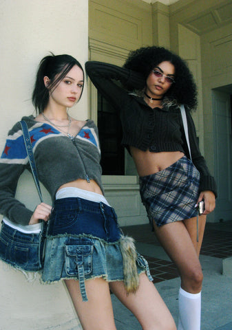 Under The Boardwalk Mini Skort - Plaid