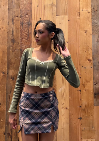 Under The Boardwalk Mini Skort - Plaid