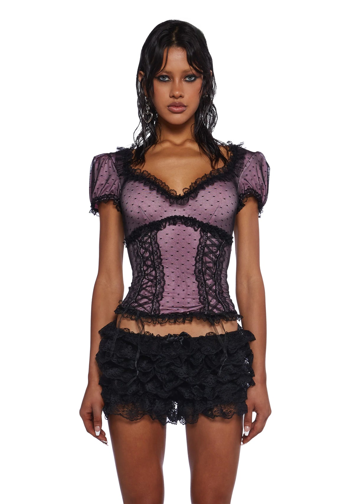 Midnight Romance Short Sleeve Top