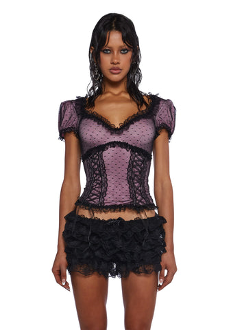 Midnight Romance Short Sleeve Top