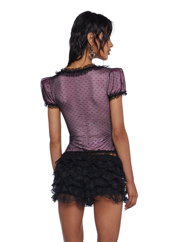 Midnight Romance Short Sleeve Top