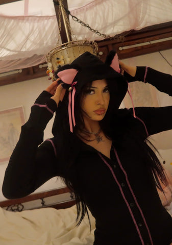 Purrfectly Dark Cat Romper