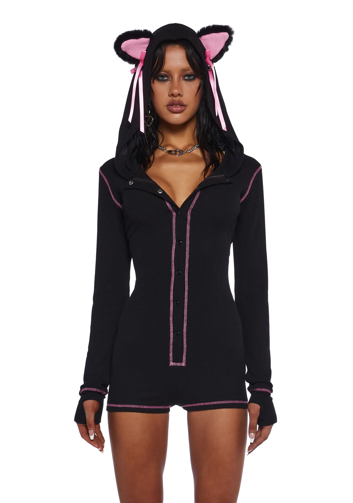 Purrfectly Dark Cat Romper