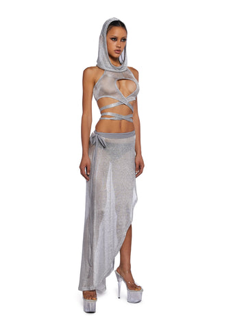 Chamber Metallic Hooded Top