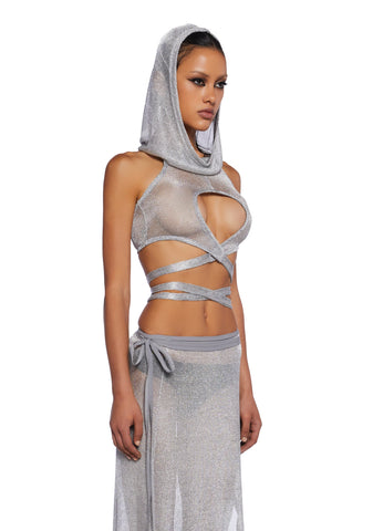 Chamber Metallic Hooded Top