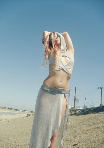 Chamber Metallic Hooded Top