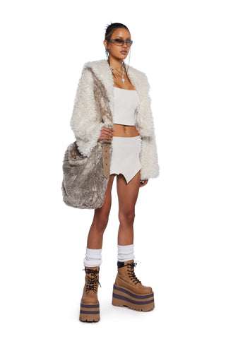 Chamber Lace-Up Mini Skirt