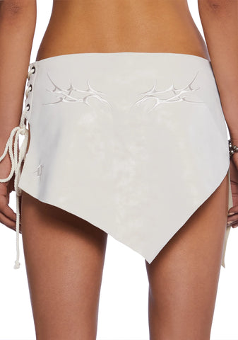 Chamber Lace-Up Mini Skirt