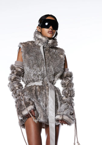 Chamber Faux Fur Arm Warmers - Brown