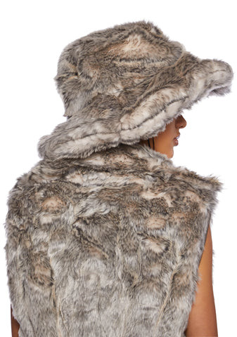 Chamber Faux Fur Bucket Hat - Brown