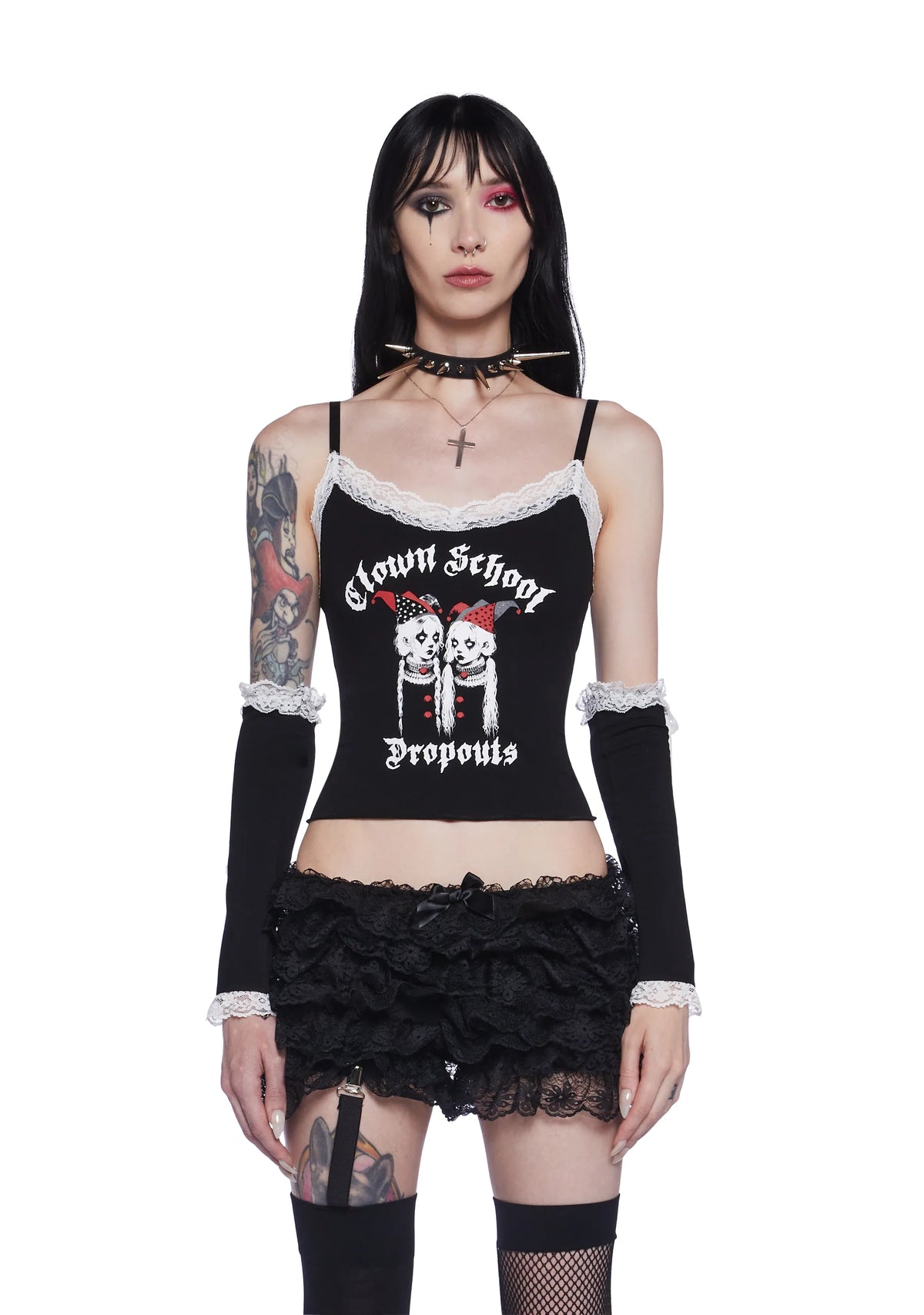 Down To Clown Graphic Tank And Arm Warmers Set