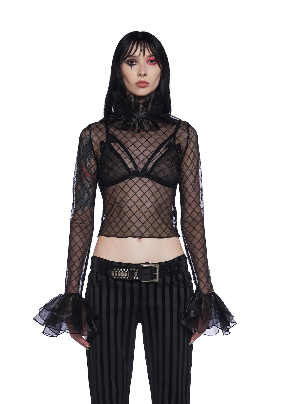 Otherworldly Allure Mesh Long Sleeve Top