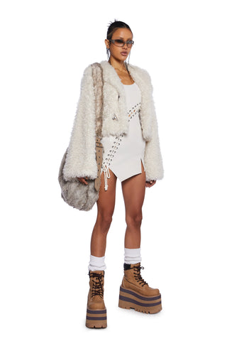 Chamber Lace-Up Mini Dress