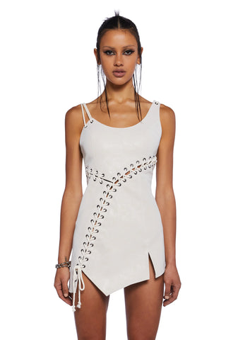 Chamber Lace-Up Mini Dress
