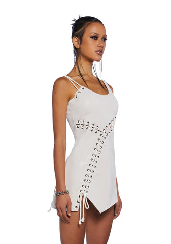 Chamber Lace-Up Mini Dress