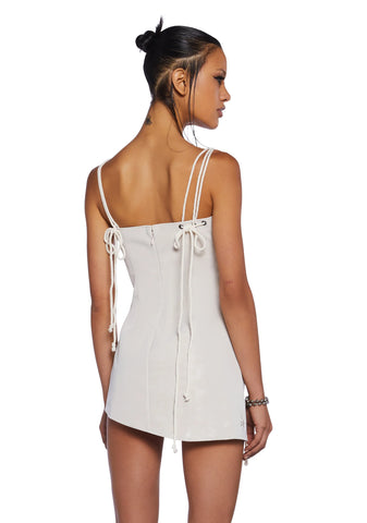Chamber Lace-Up Mini Dress
