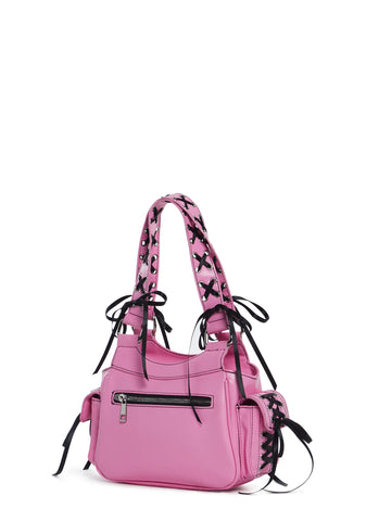 Twisted Scene Shoulder Bag - Pink