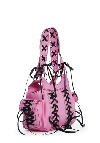Twisted Scene Shoulder Bag - Pink