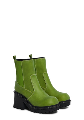 Off The Record Ankle Boots - Green