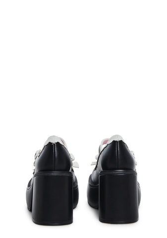 Bashful Bozo Platform Mary Janes - Black