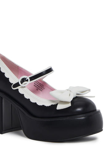 Bashful Bozo Platform Mary Janes - Black