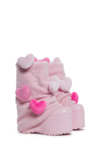 Snuggle Wonderland Platform Boots - Pink