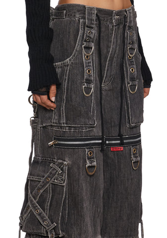 X-Strap Denim Jeans - Black