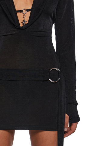 Diatonic Cut Out Hooded Dress