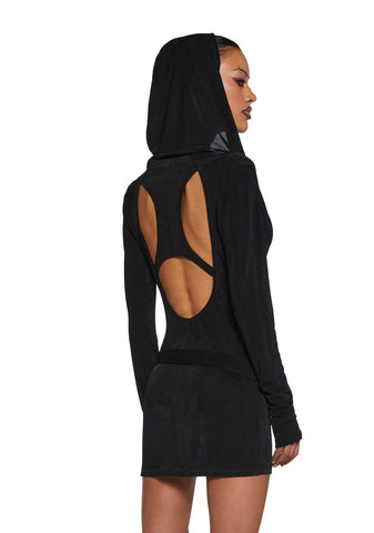 Diatonic Cut Out Hooded Dress