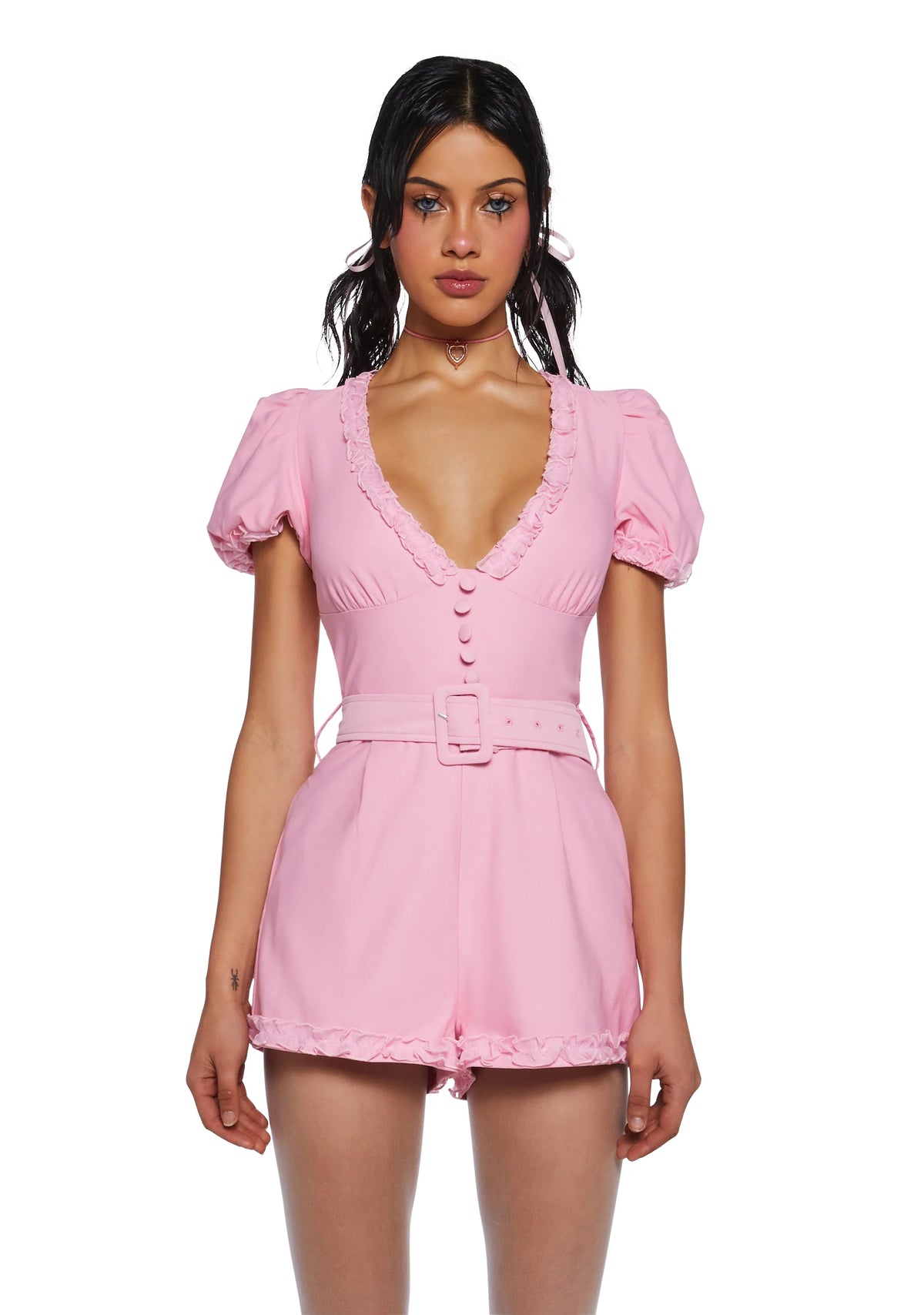 Chic Manners Short Sleeve Romper