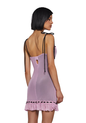 I’m Baby Slip Dress - Pink Mesh