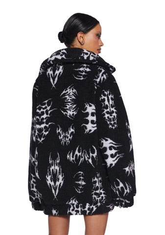 Ciphered Up Sherpa Jacket - Black