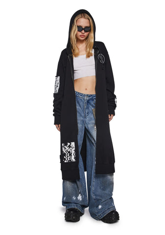 Diatonic Hoodie Duster With Patches