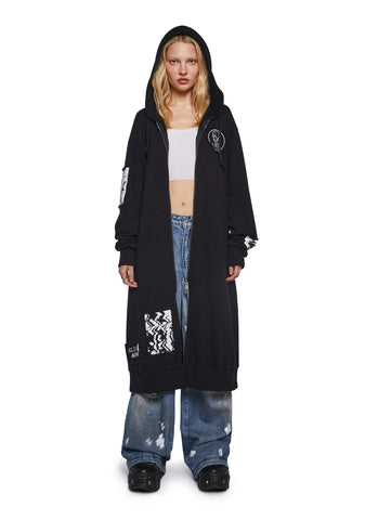 Diatonic Hoodie Duster With Patches