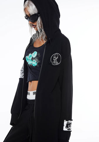 Diatonic Hoodie Duster With Patches