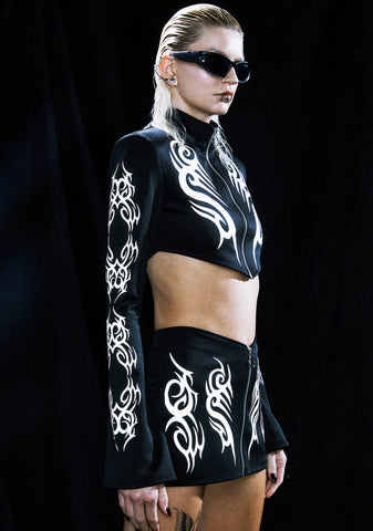 Night Raver Reflective Mini Skirt