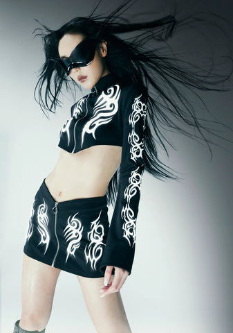 Night Raver Reflective Mini Skirt