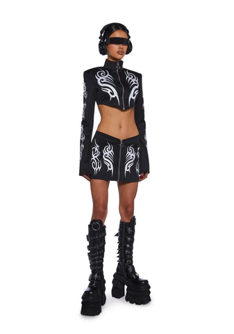 Night Raver Reflective Mini Skirt