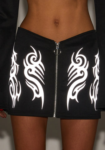 Night Raver Reflective Mini Skirt