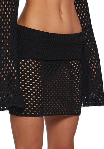 Diatonic Fishnet Mini Skirt