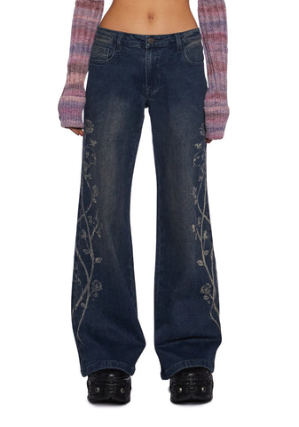 Rose Sightings Wide Leg Jeans