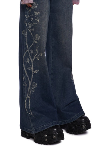 Rose Sightings Wide Leg Jeans