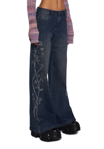Rose Sightings Wide Leg Jeans