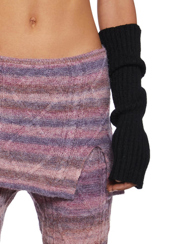 Total Romance Cable Knit Flared Pants With Skirt