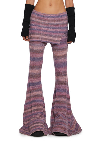Total Romance Cable Knit Flared Pants With Skirt